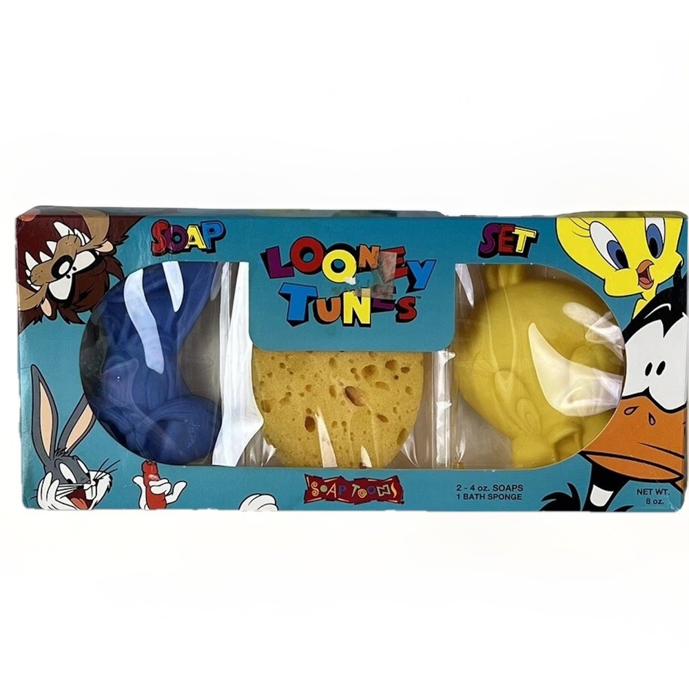 LOONEY TUNES Soaps & Sponge Collection Bath Bugs Bunny Tweety 1995 Made USA NEW